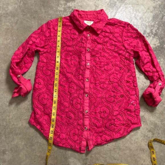 Maeve by Anthropologie Shirt Womens Size 6 Pink Rose Lace Button Down‎ - Picture 4 of 11